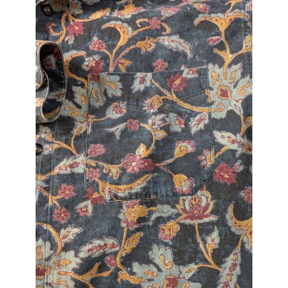 Vintage The Territory Ahead Shirt Men’s M Green Floral Button Up Long Sleeve - Picture 5 of 8